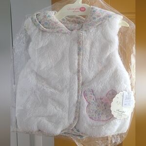 White Floral Kids Vest